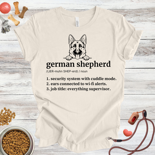 German Shepherd definition dog t-shirt in Natural — Paw Shaped Love