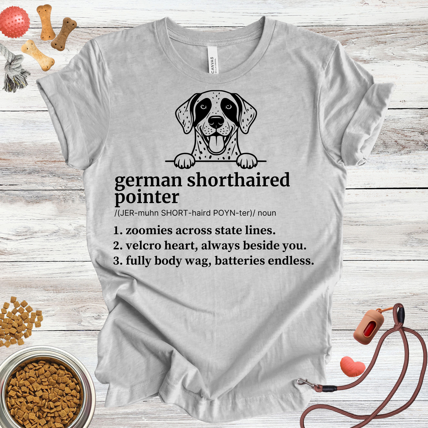 German Shorthaired Pointer definition dog t-shirt in Athletic Heather — Paw Shaped Love