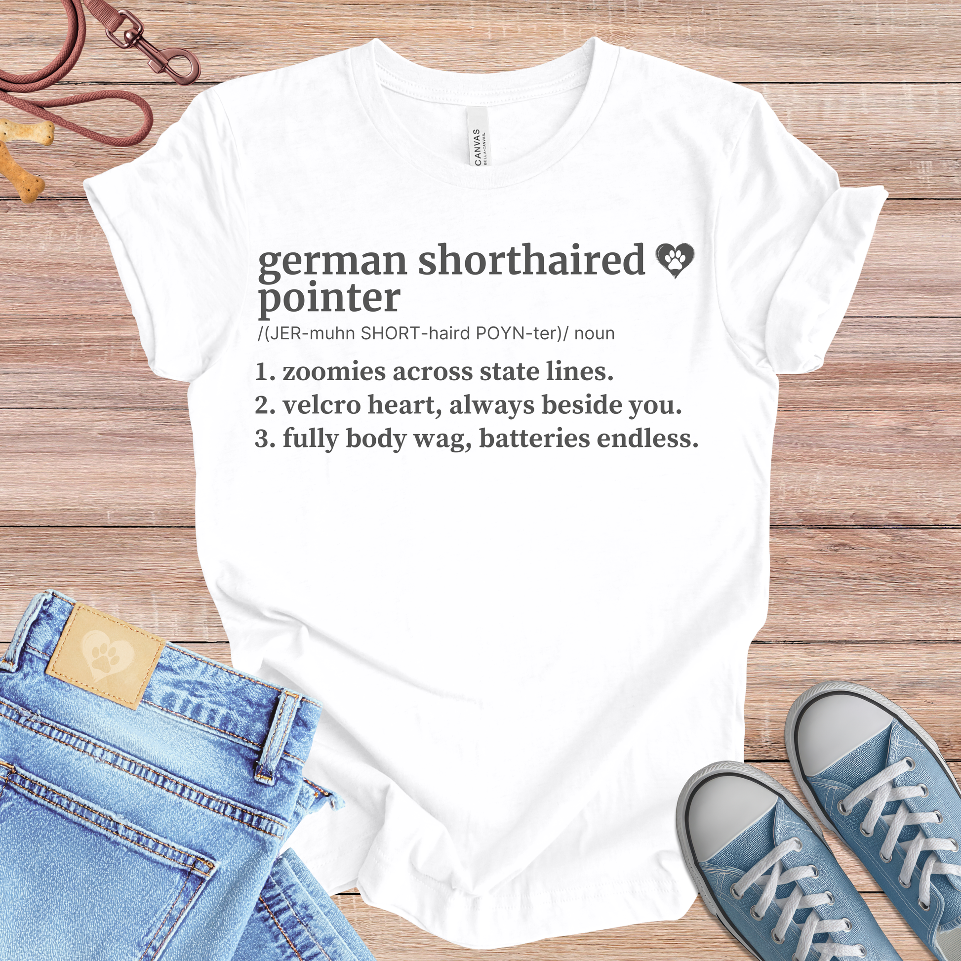 German Shorthaired Pointer definition Tee dog t-shirt in White — Paw Shaped Love