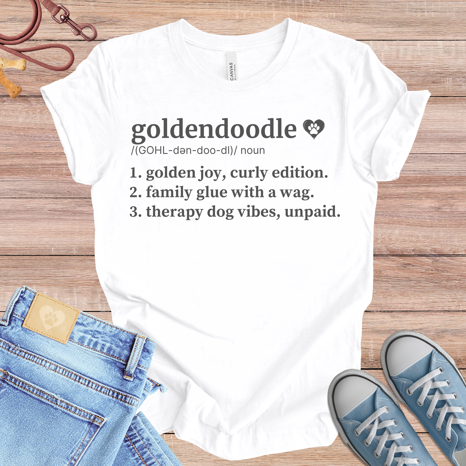 Goldendoodle definition Tee dog t-shirt in White — Paw Shaped Love
