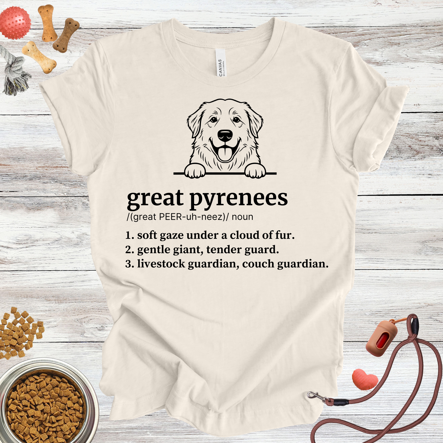 Great Pyrenees definition dog t-shirt in Natural — Paw Shaped Love