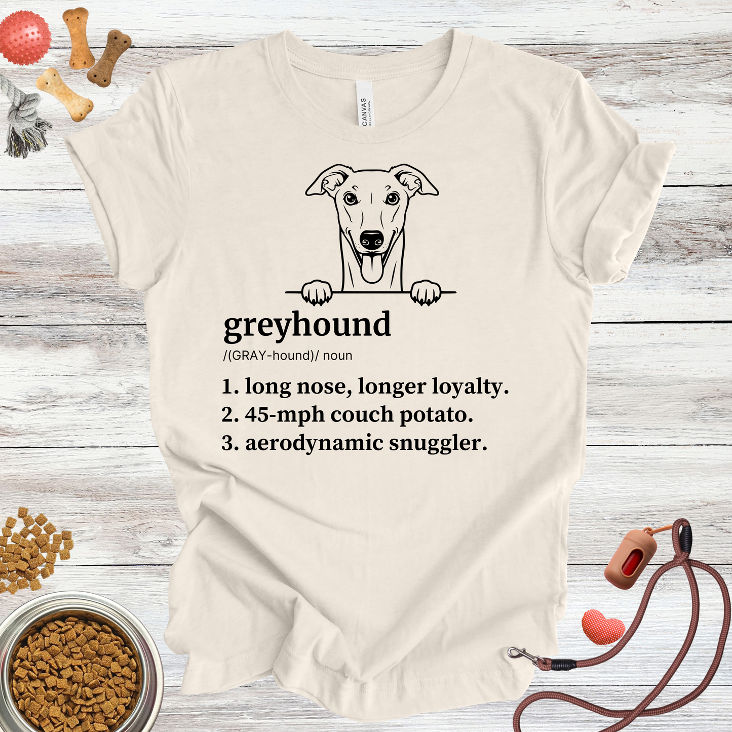 Greyhound definition dog t-shirt in Natural — Paw Shaped Love