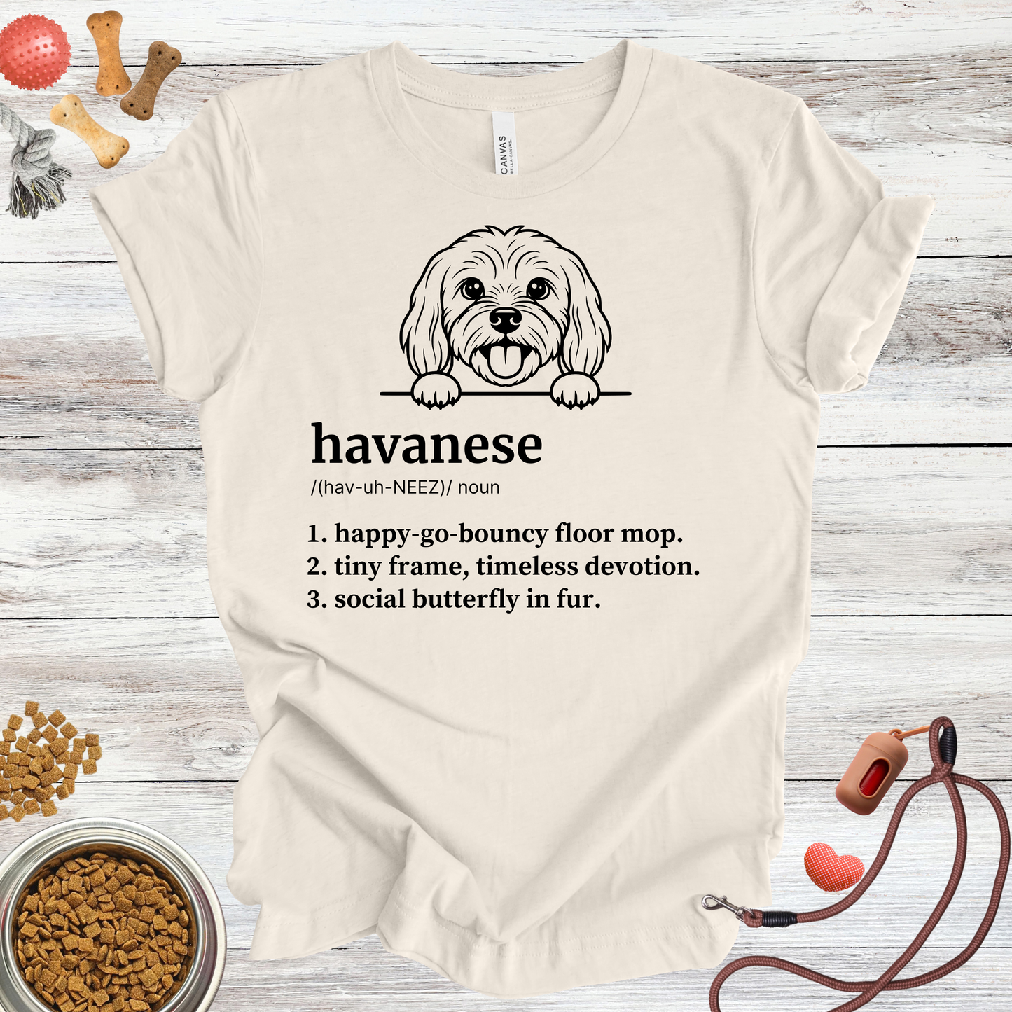 Havanese definition dog t-shirt in Natural — Paw Shaped Love