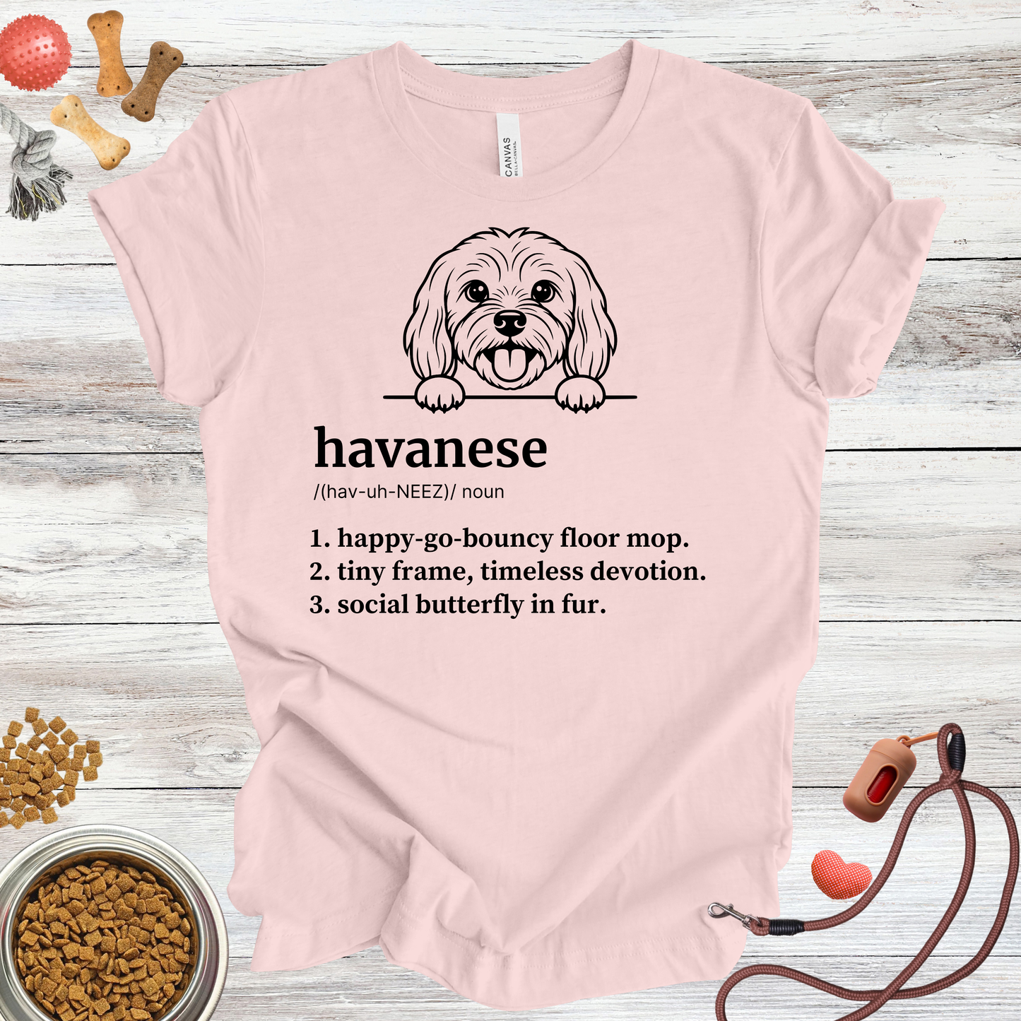 Havanese definition dog t-shirt in Soft Pink — Paw Shaped Love