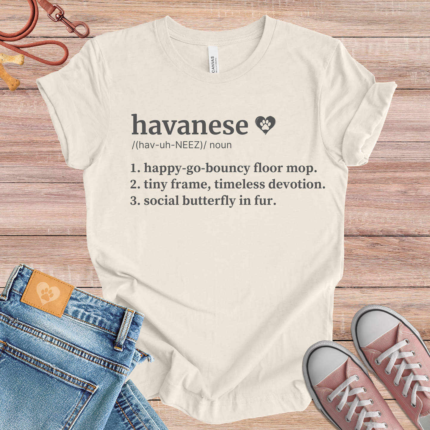 Havanese definition Tee dog t-shirt in Natural — Paw Shaped Love