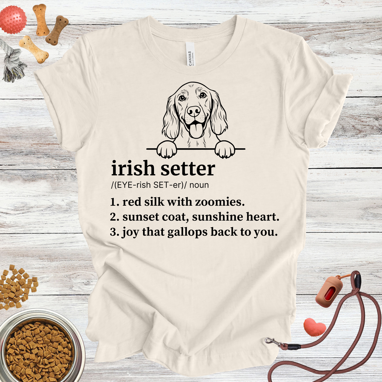 Irish Setter definition dog t-shirt in Natural — Paw Shaped Love