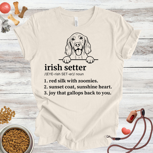 Irish Setter definition dog t-shirt in Natural — Paw Shaped Love