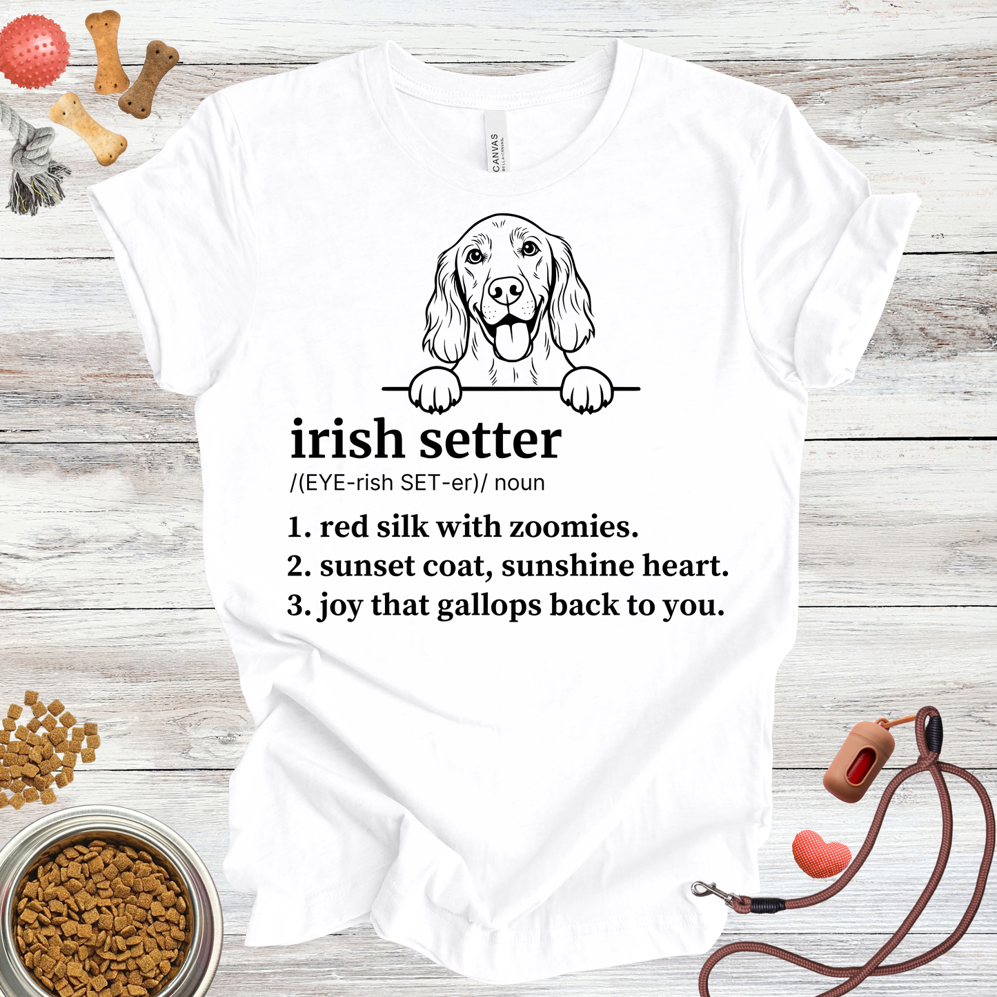 Irish Setter definition dog t-shirt in White — Paw Shaped Love