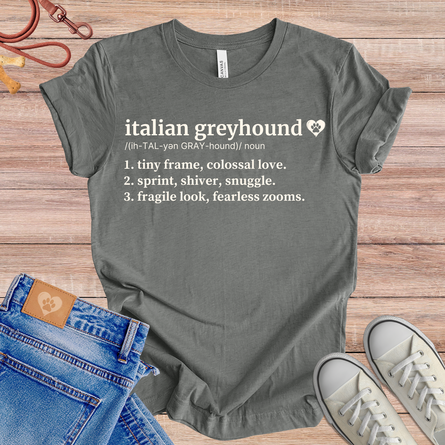 Italian Greyhound definition Tee dog t-shirt in Multi-Color — Paw Shaped Love