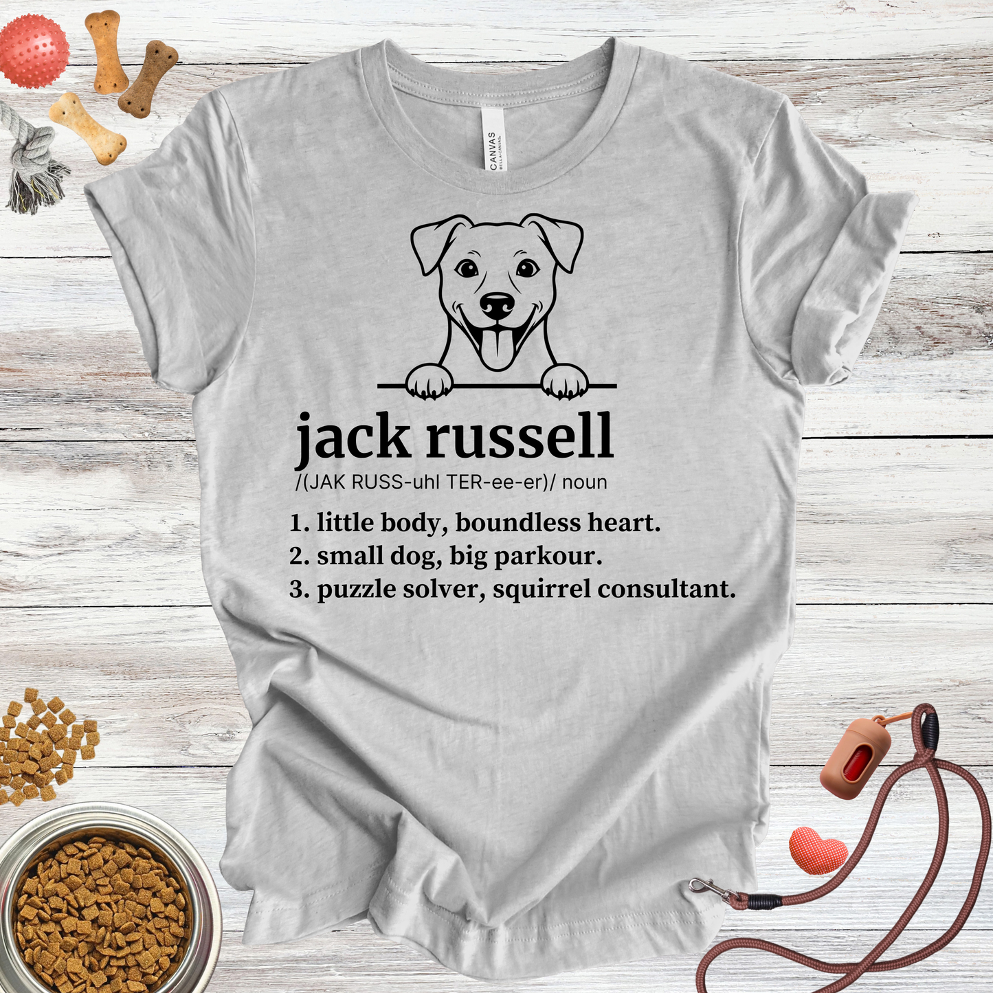 Jack Russell definition dog t-shirt in Athletic Heather — Paw Shaped Love