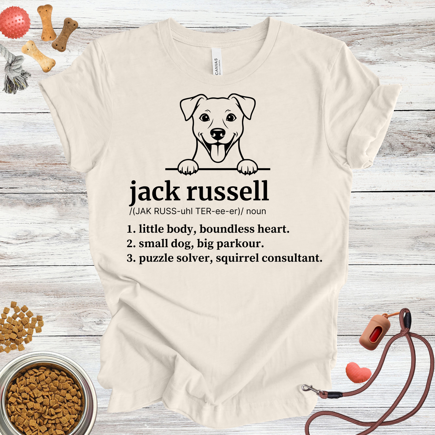 Jack Russell definition dog t-shirt in Natural — Paw Shaped Love