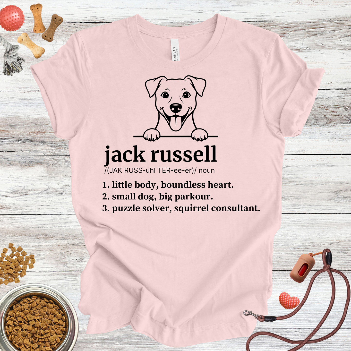 Jack Russell definition dog t-shirt in Soft Pink — Paw Shaped Love