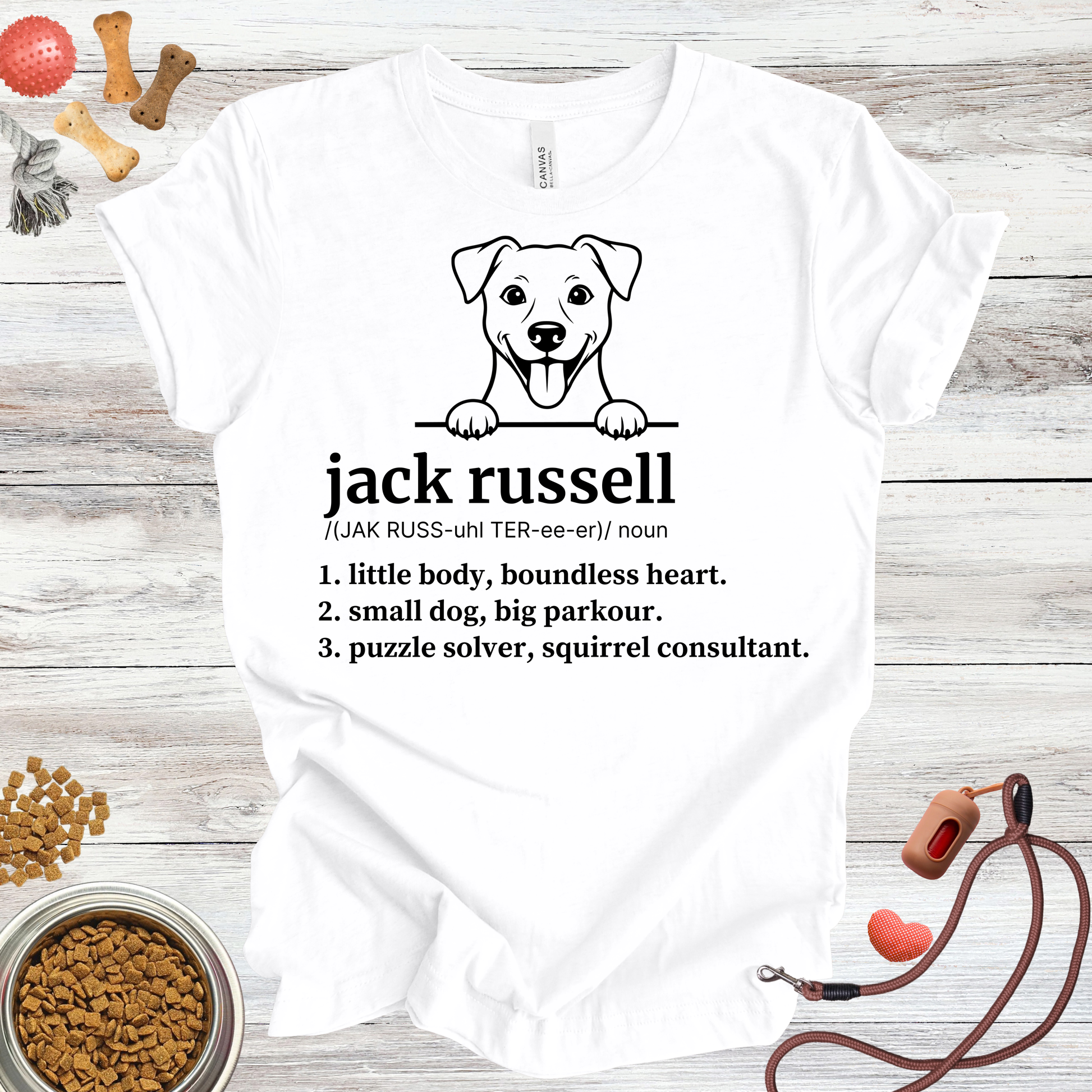 Jack Russell definition dog t-shirt in White — Paw Shaped Love