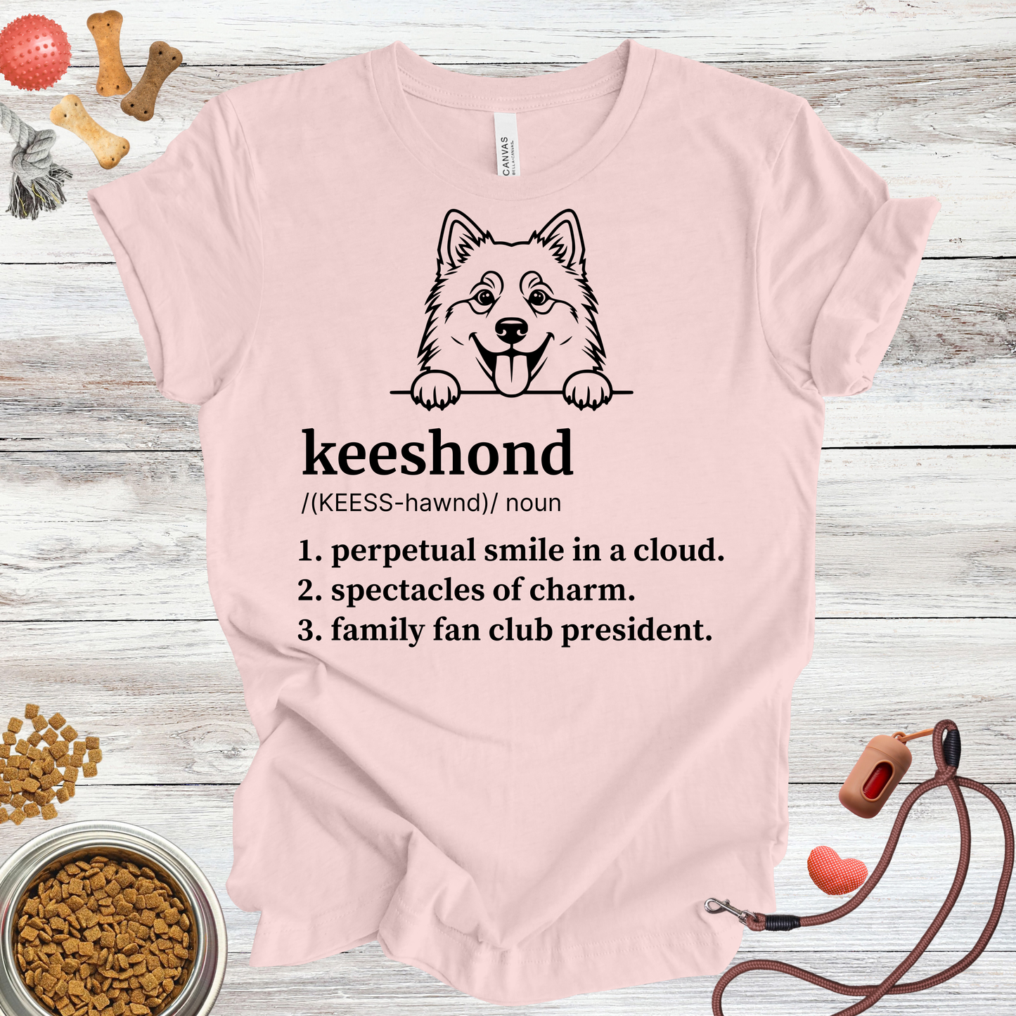Keeshond definition dog t-shirt in Soft Pink — Paw Shaped Love