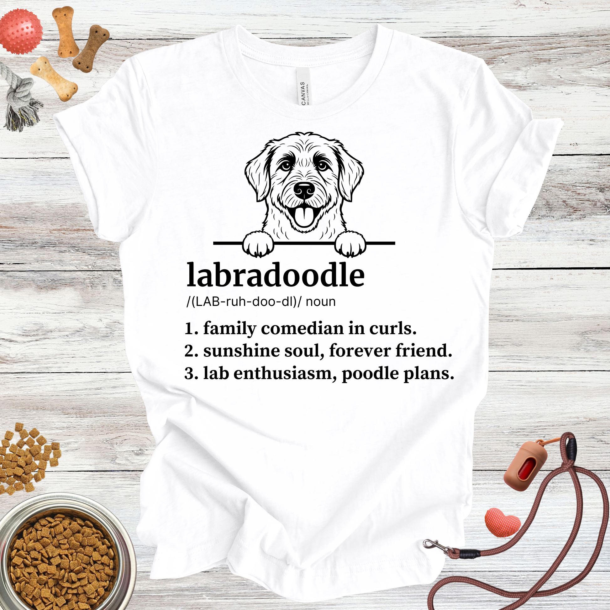 Labradoodle definition dog t-shirt in White — Paw Shaped Love