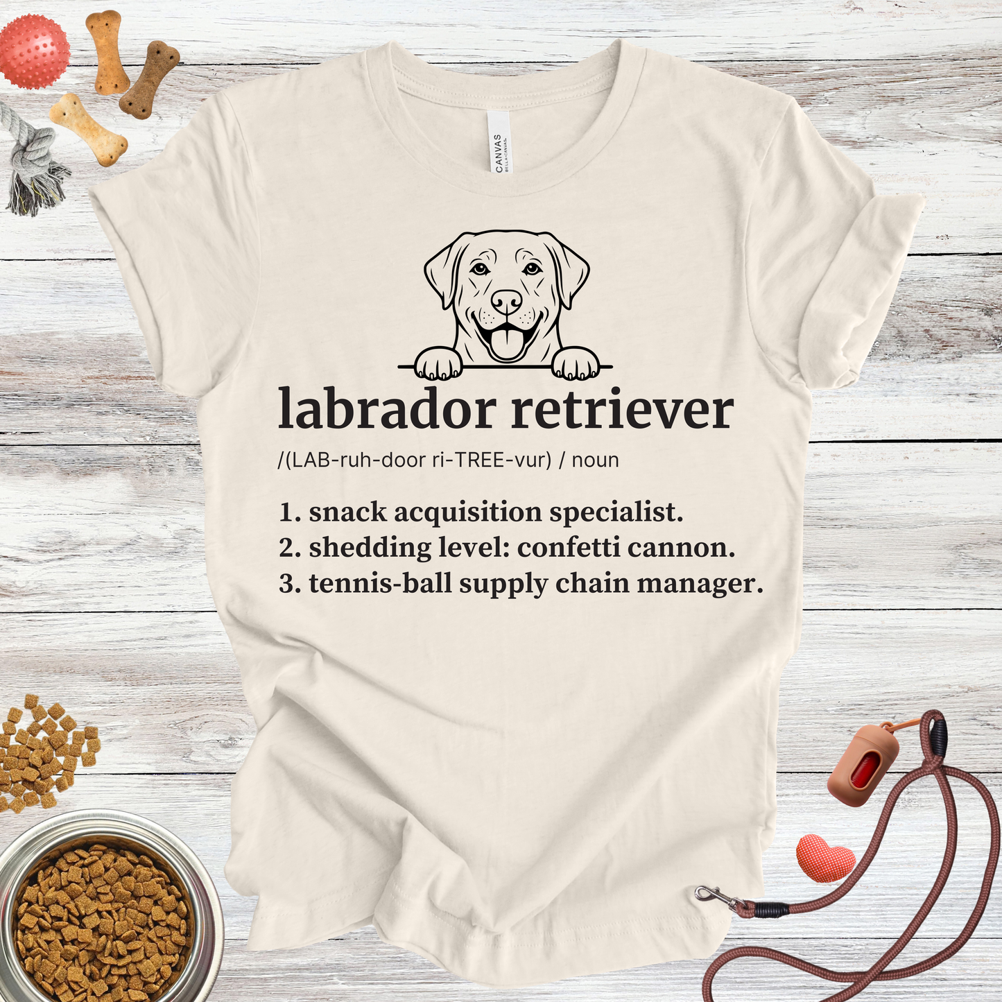 Labrador Retriever definition dog t-shirt in Natural — Paw Shaped Love