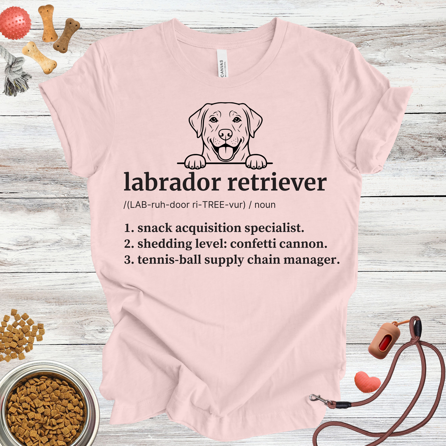 Labrador Retriever definition dog t-shirt in Soft Pink — Paw Shaped Love