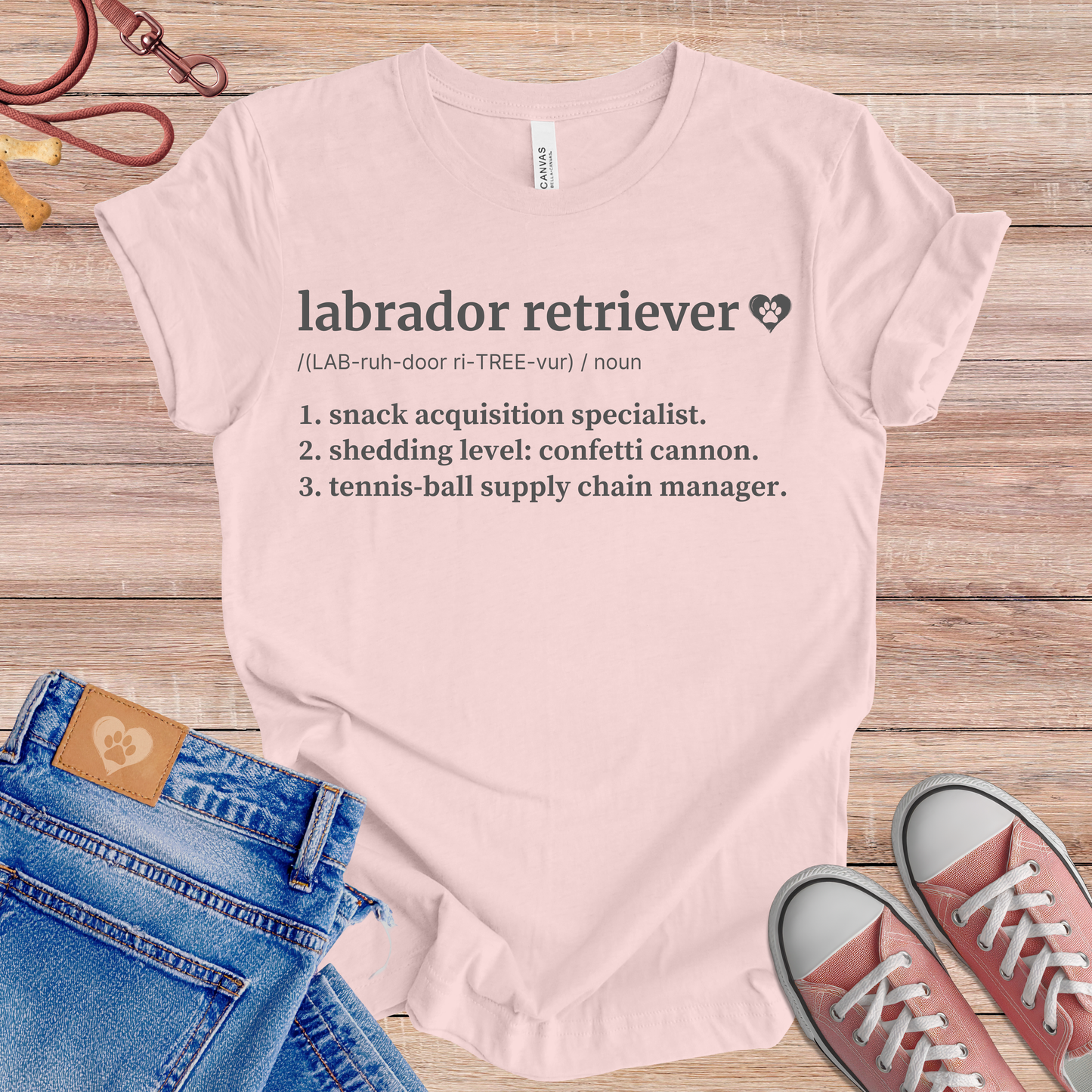 Labrador Retriever definition dog t-shirt in Soft Pink — Paw Shaped Love