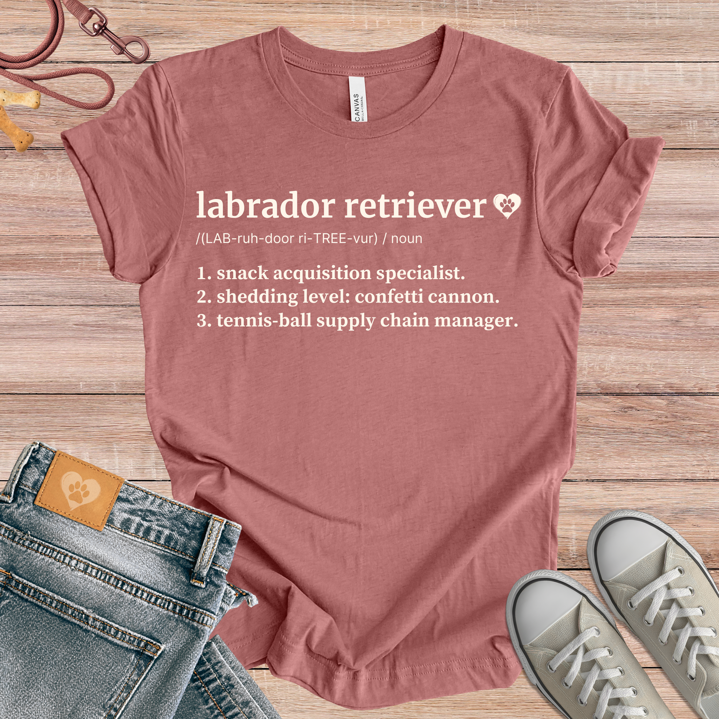 Labrador Retriever definition dog t-shirt in Heather Mauve — Paw Shaped Love