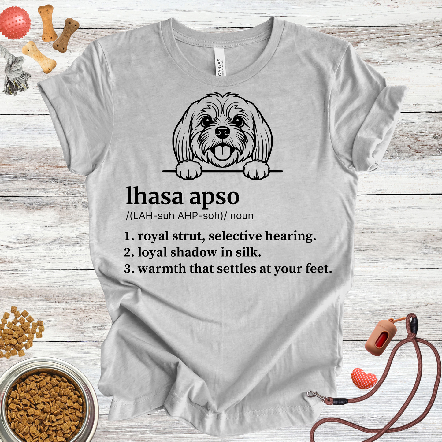 Lhasa Apso definition dog t-shirt in Athletic Heather — Paw Shaped Love