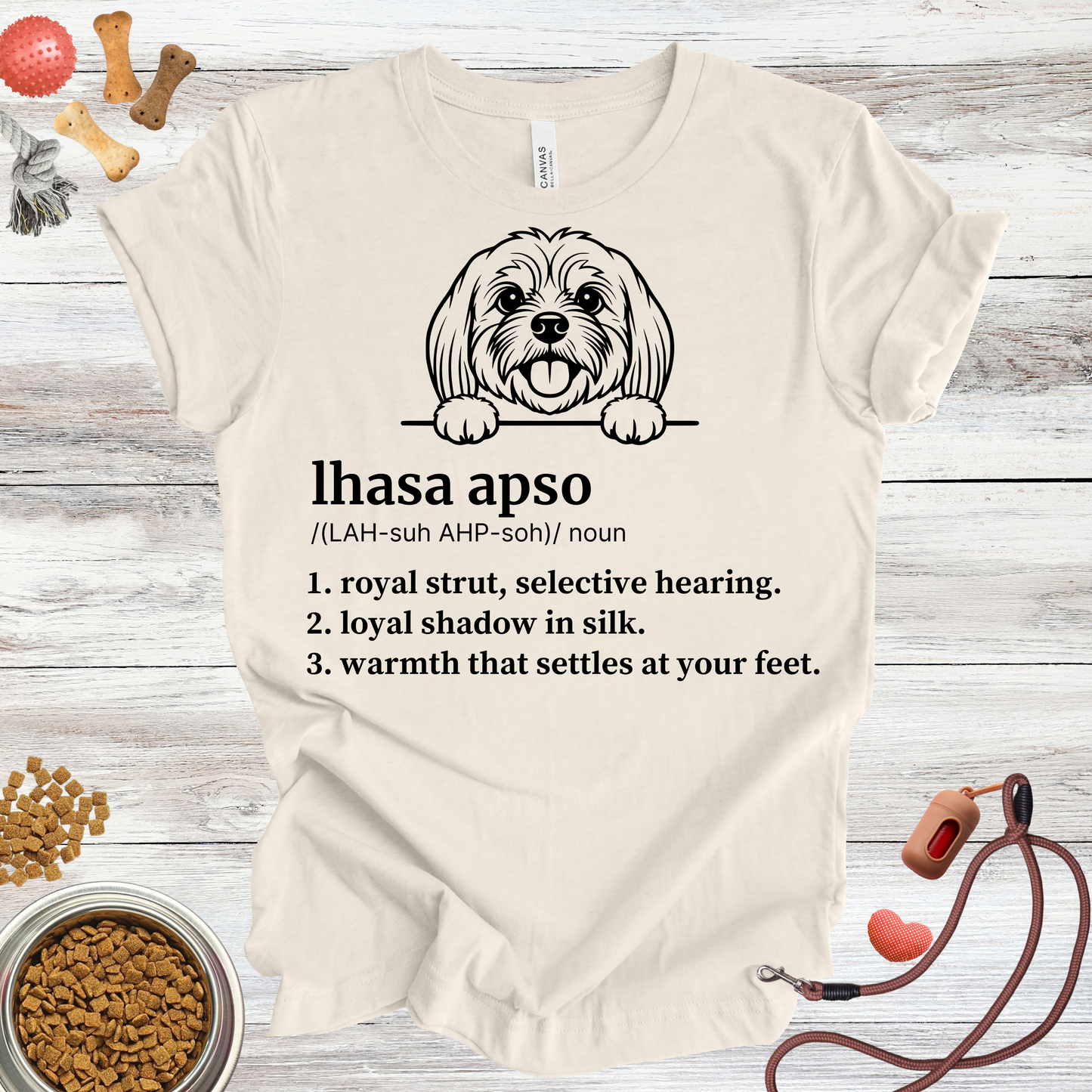 Lhasa Apso definition dog t-shirt in Natural — Paw Shaped Love