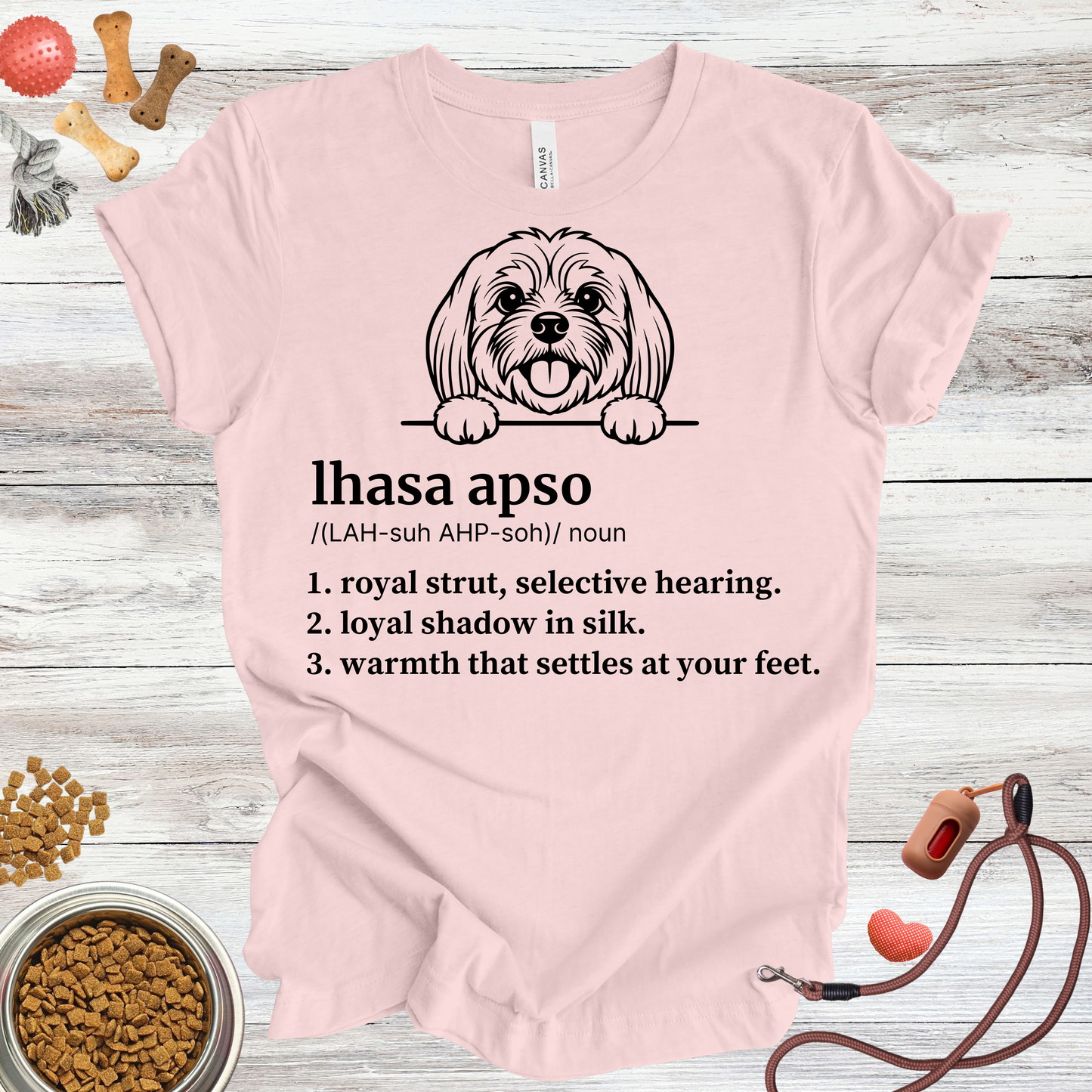 Lhasa Apso definition dog t-shirt in Soft Pink — Paw Shaped Love