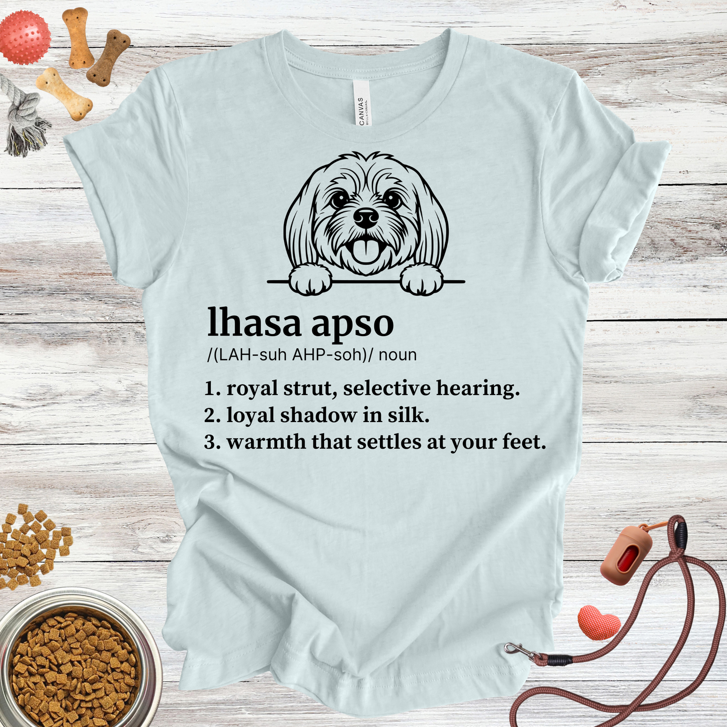 Lhasa Apso definition dog t-shirt in Heather Ice Blue — Paw Shaped Love