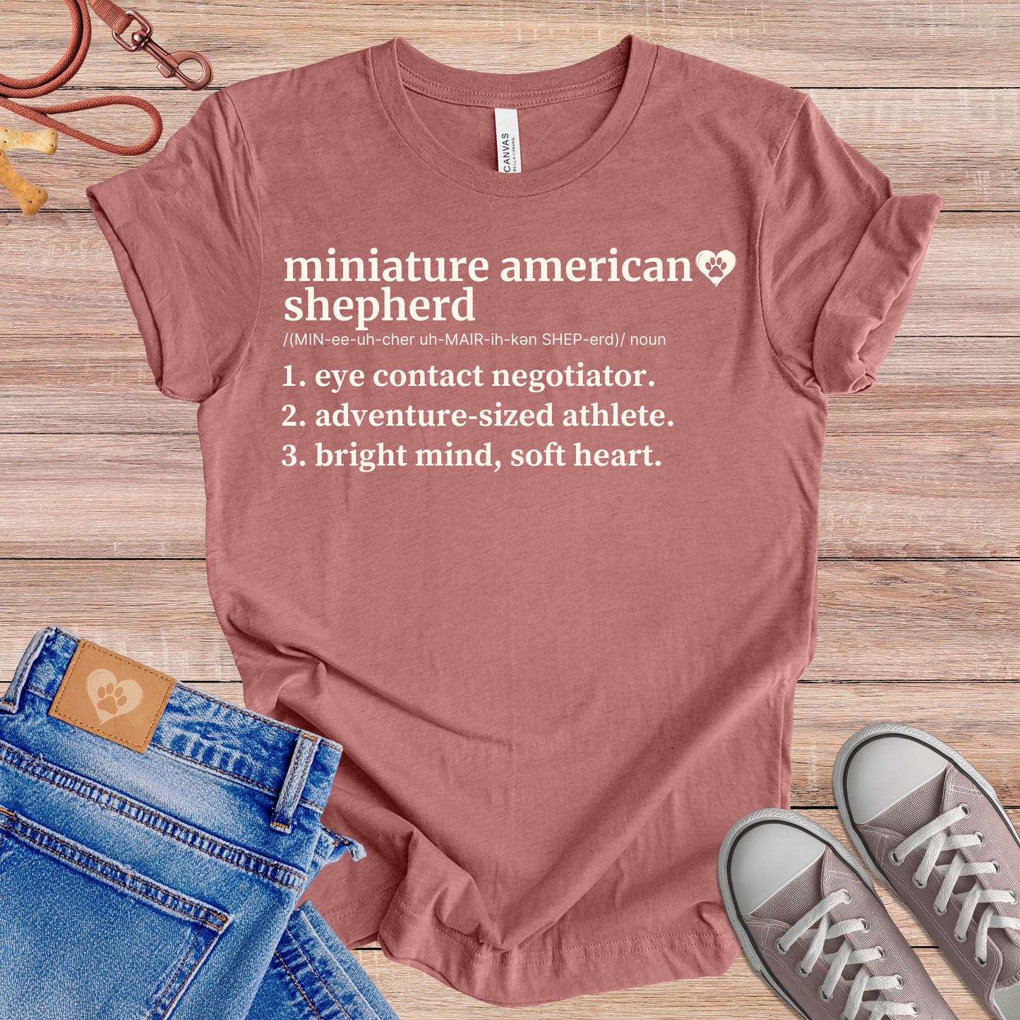 Miniature American Shepherd definition Tee dog t-shirt in Multi-Color — Paw Shaped Love