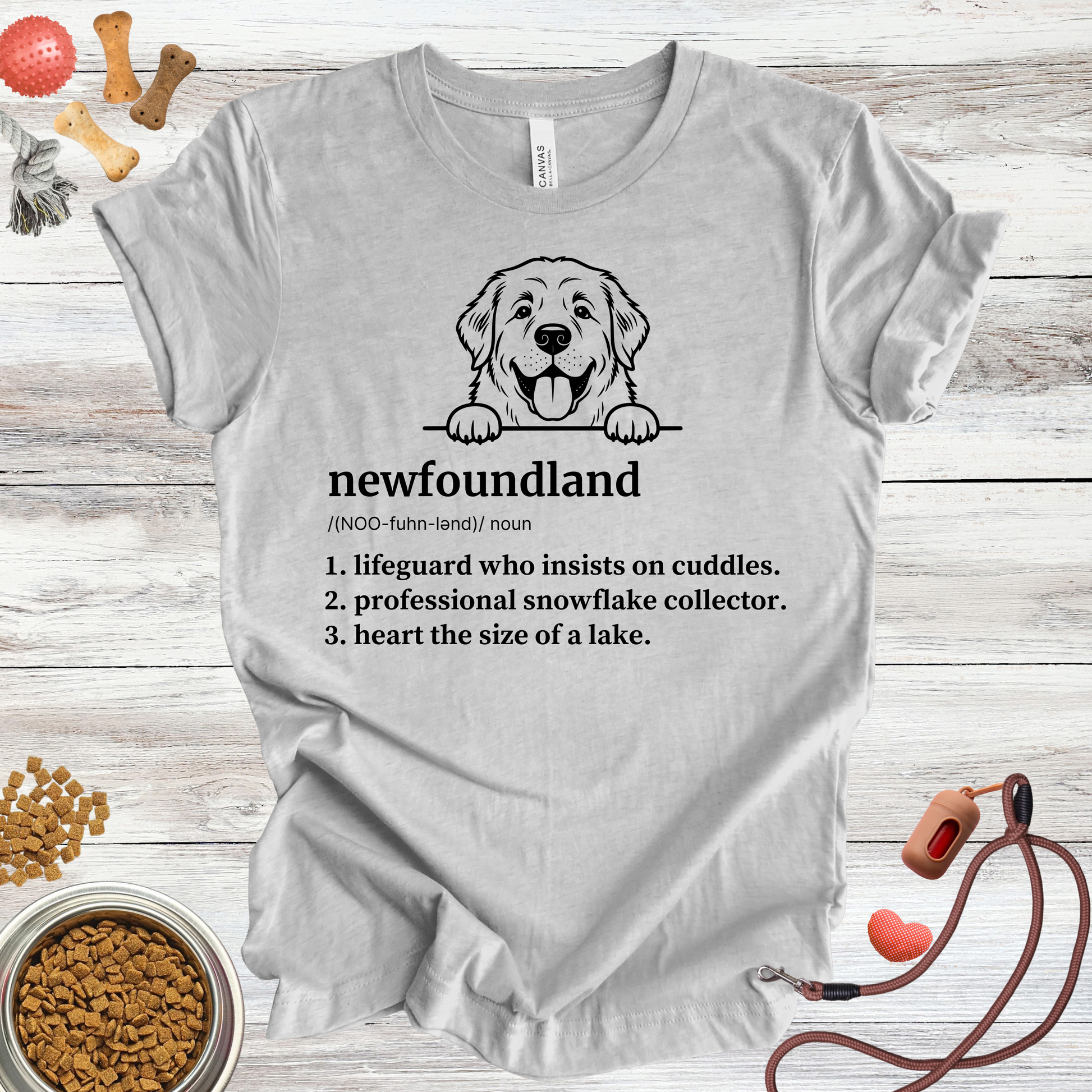 Newfoundland definition dog t-shirt in Athletic Heather — Paw Shaped Love