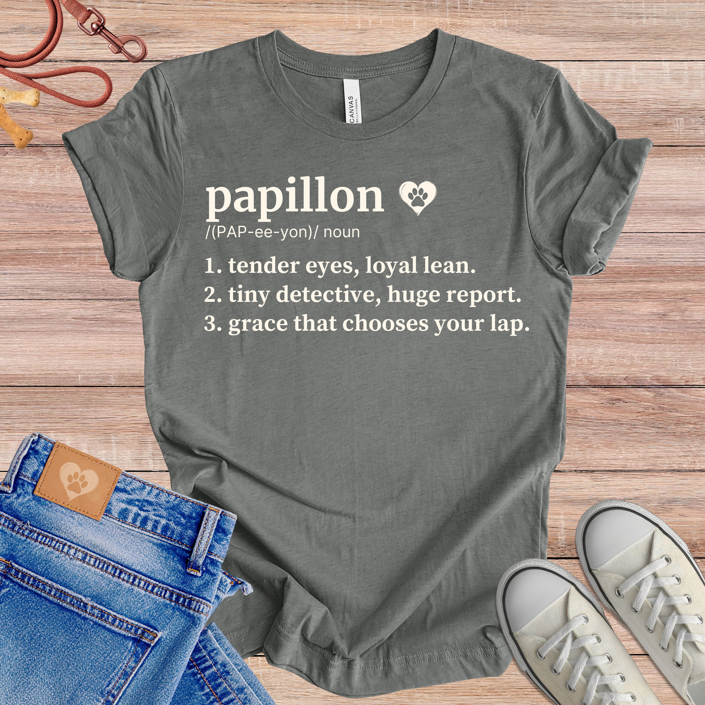 Papillon definition Tee dog t-shirt in Multi-Color — Paw Shaped Love