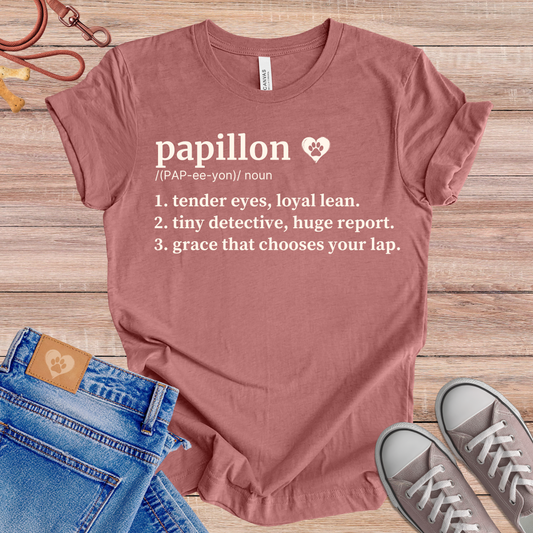 Papillon definition Tee dog t-shirt in Multi-Color — Paw Shaped Love