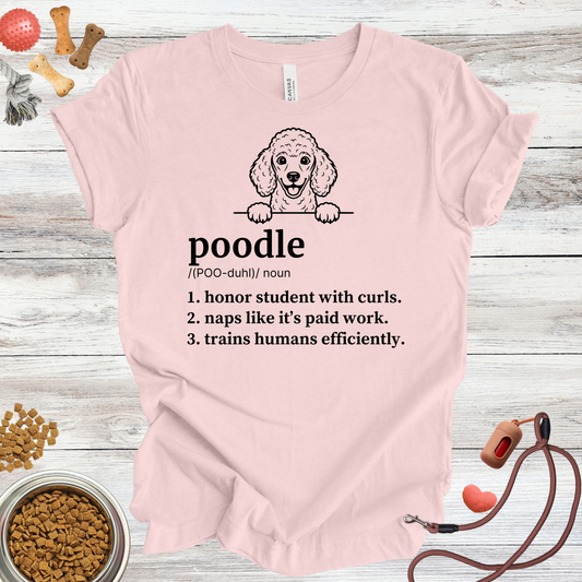 Poodle definition dog t-shirt in Soft Pink — Paw Shaped Love