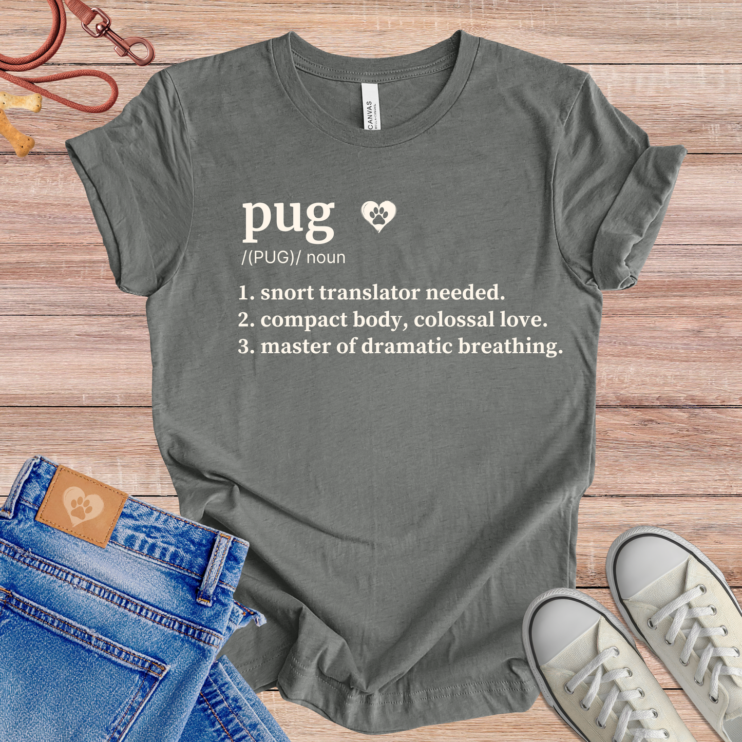 Pug definition Tee dog t-shirt in Multi-Color — Paw Shaped Love
