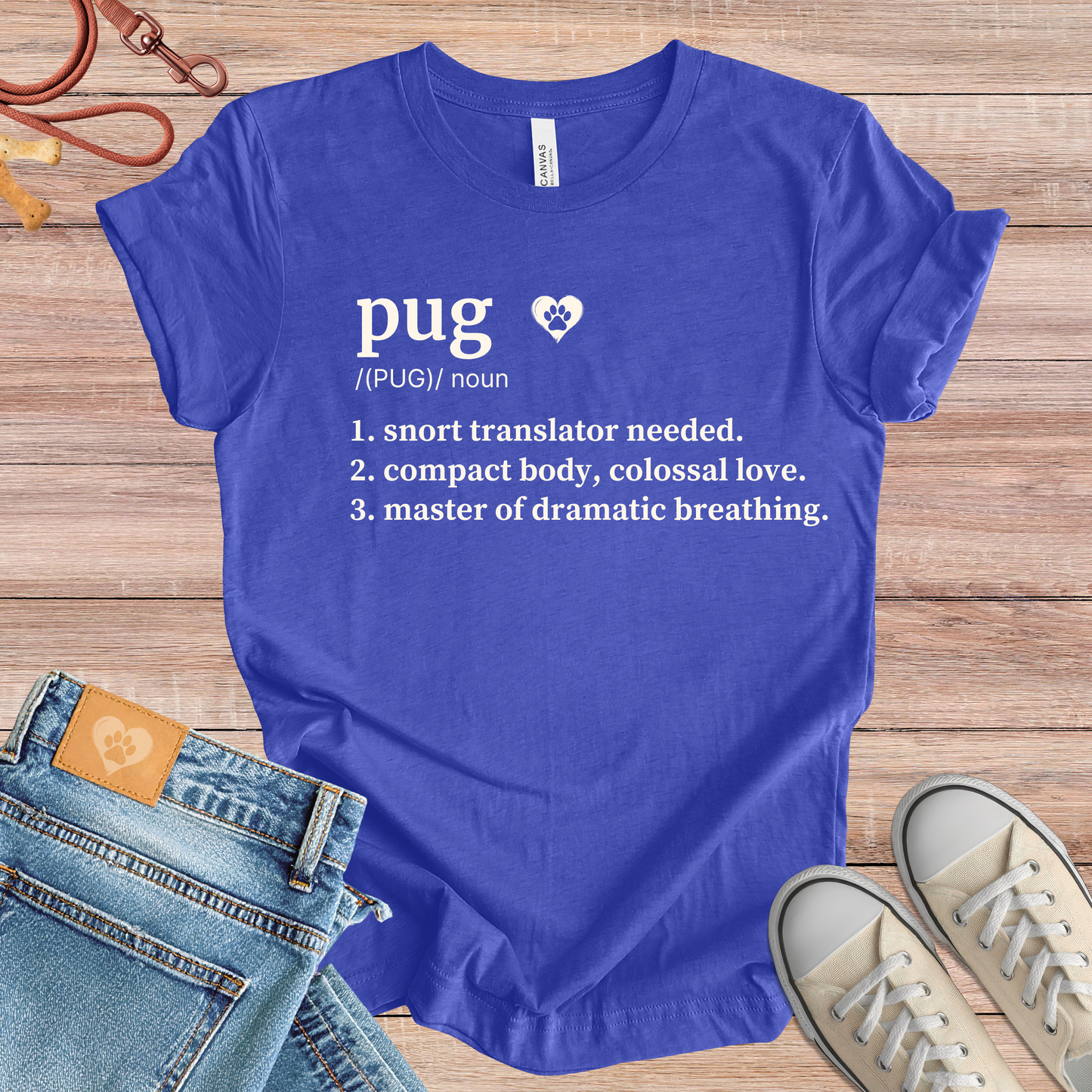 Pug definition Tee dog t-shirt in Multi-Color — Paw Shaped Love