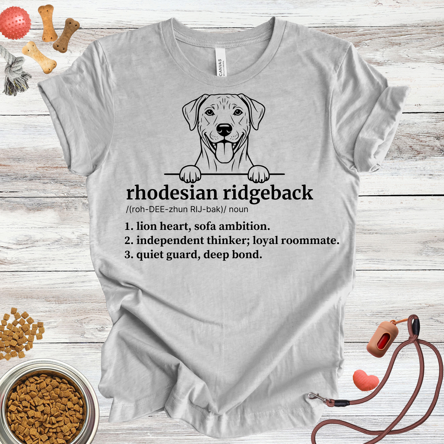 Rhodesian Ridgeback definition dog t-shirt in Athletic Heather — Paw Shaped Love