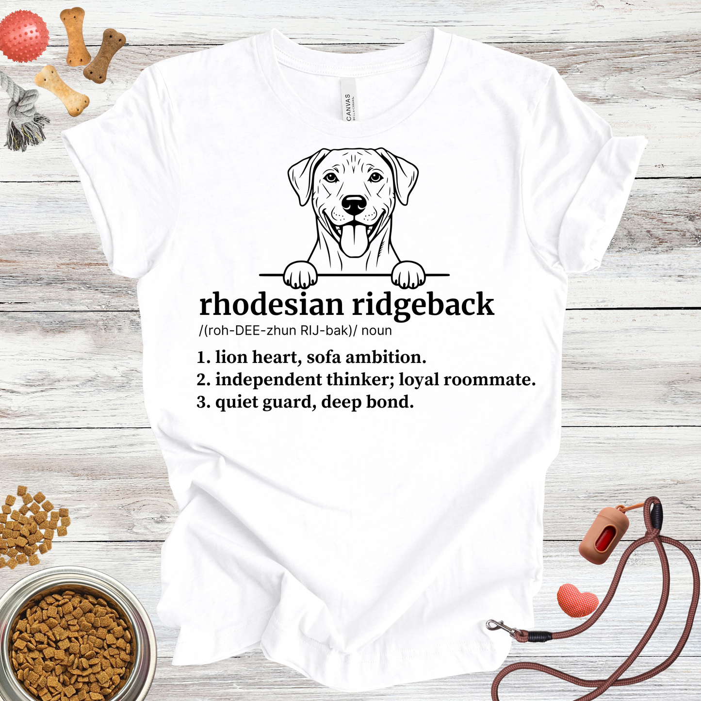 Rhodesian Ridgeback definition dog t-shirt in White — Paw Shaped Love