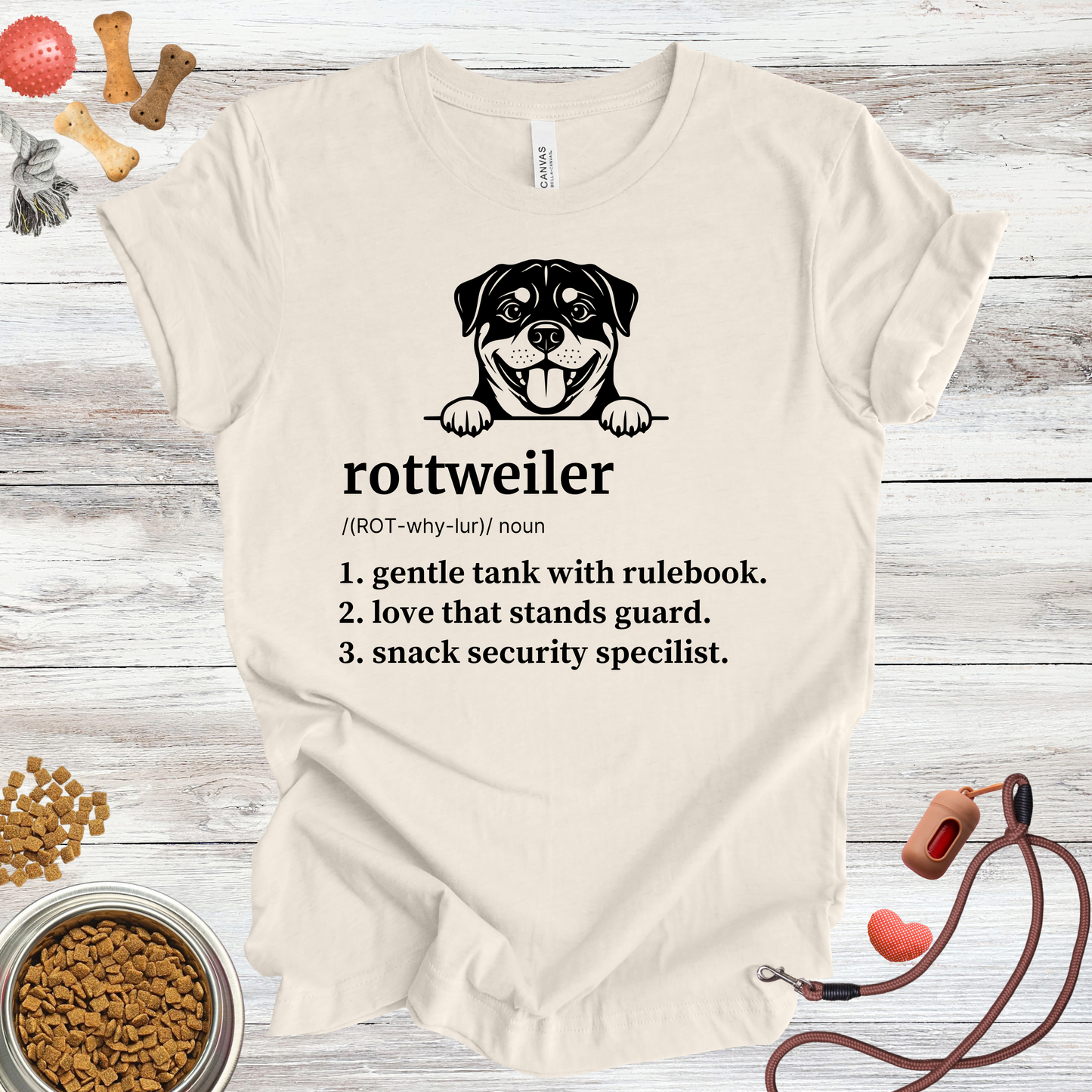 Rottweiler definition dog t-shirt in Natural — Paw Shaped Love