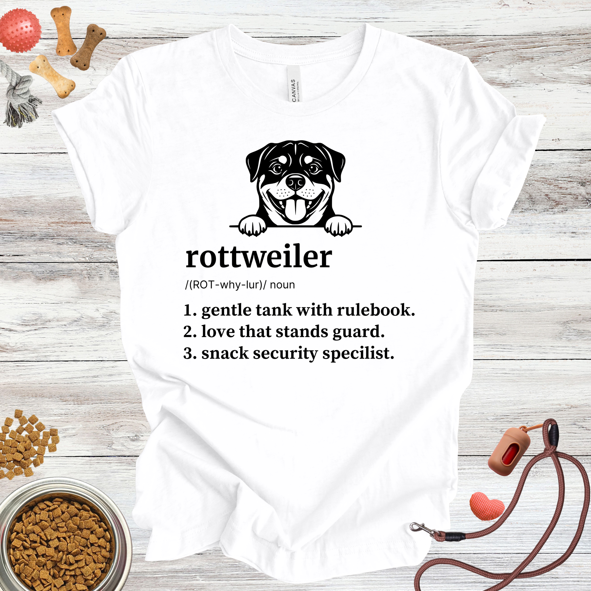 Rottweiler definition dog t-shirt in White — Paw Shaped Love