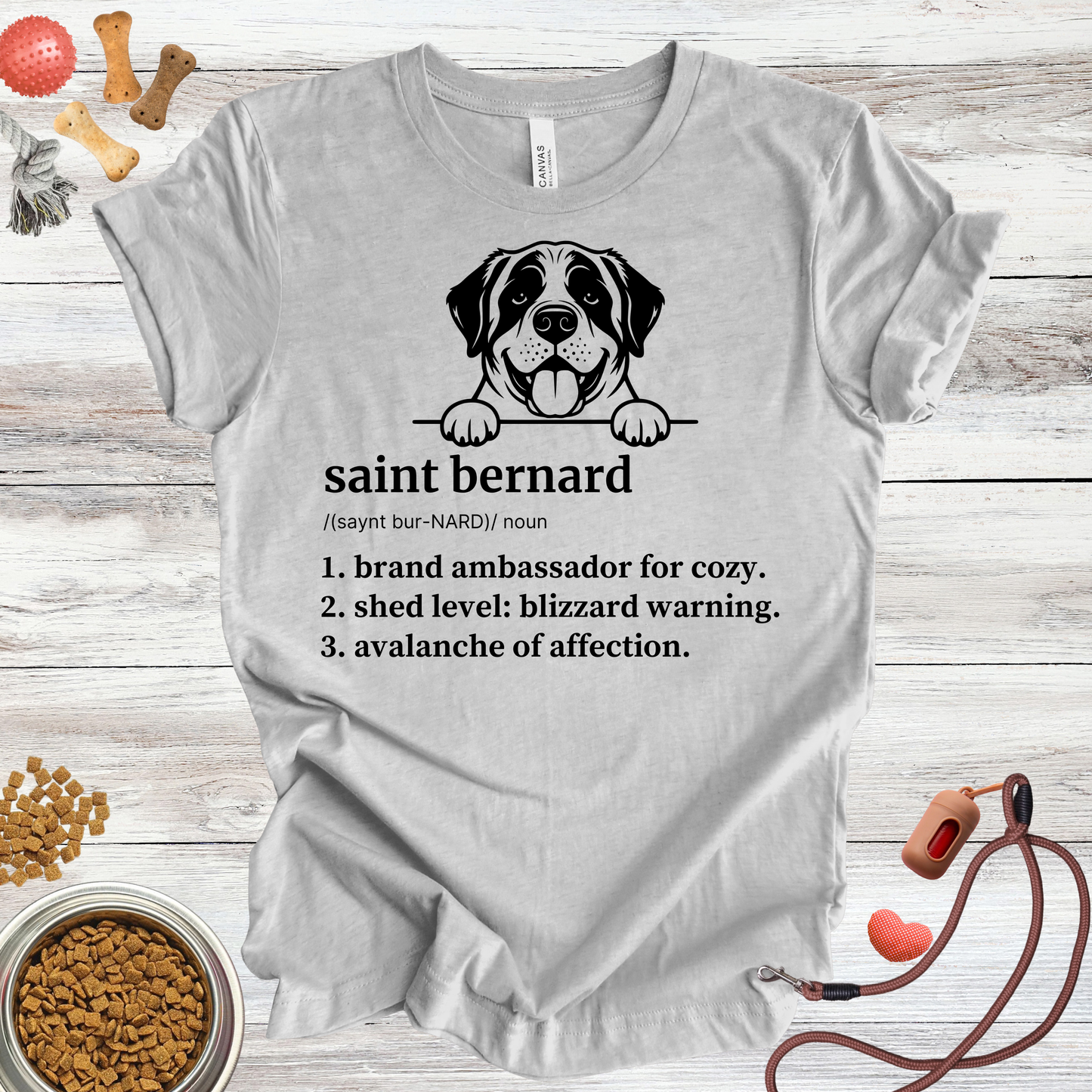 Saint Bernard definition dog t-shirt in Athletic Heather — Paw Shaped Love