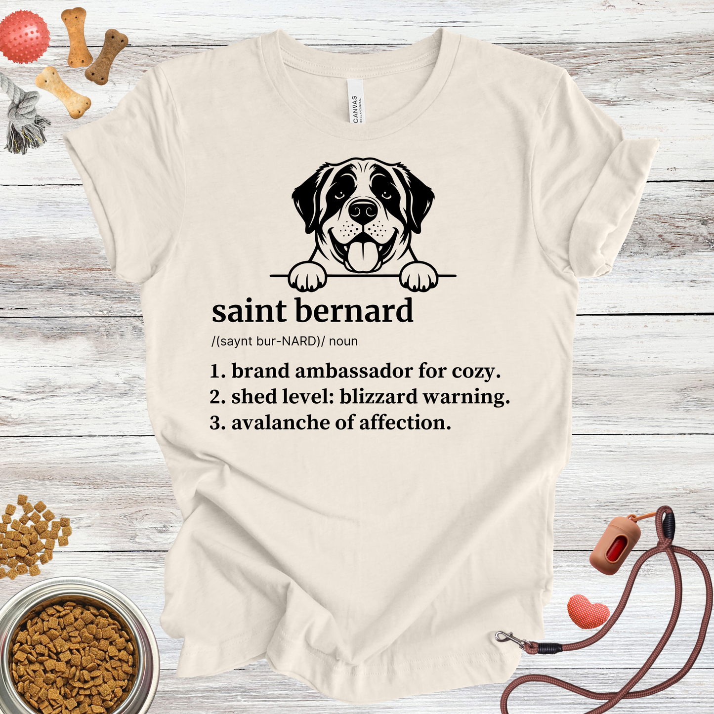 Saint Bernard definition dog t-shirt in Natural — Paw Shaped Love