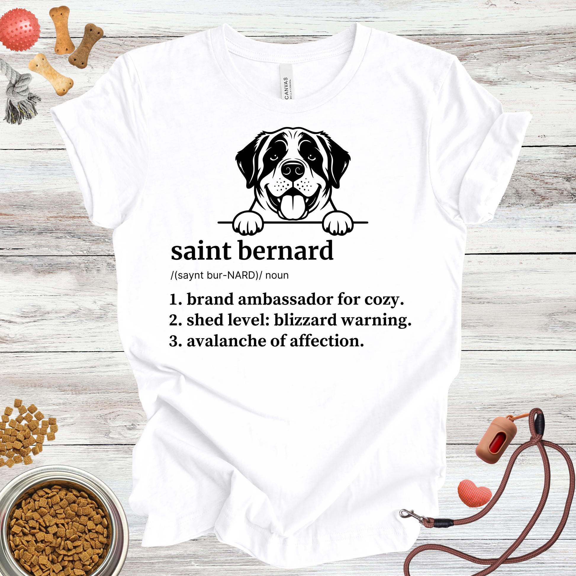 Saint Bernard definition dog t-shirt in White — Paw Shaped Love