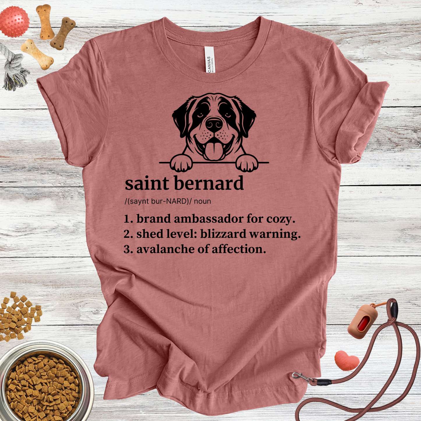Saint Bernard definition dog t-shirt in Heather Mauve — Paw Shaped Love