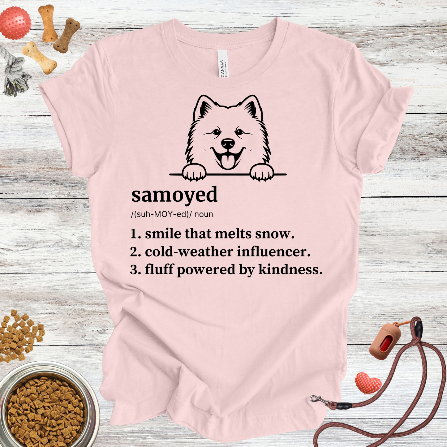 Samoyed definition dog t-shirt in Soft Pink — Paw Shaped Love