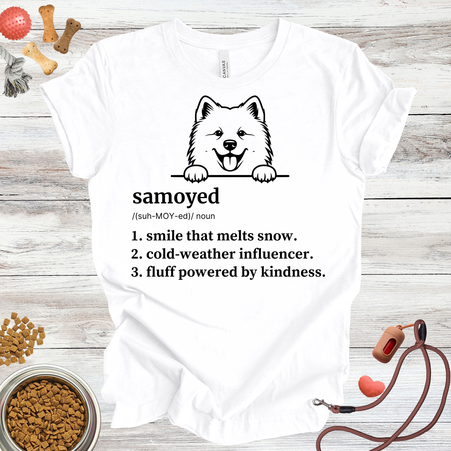 Samoyed definition dog t-shirt in White — Paw Shaped Love