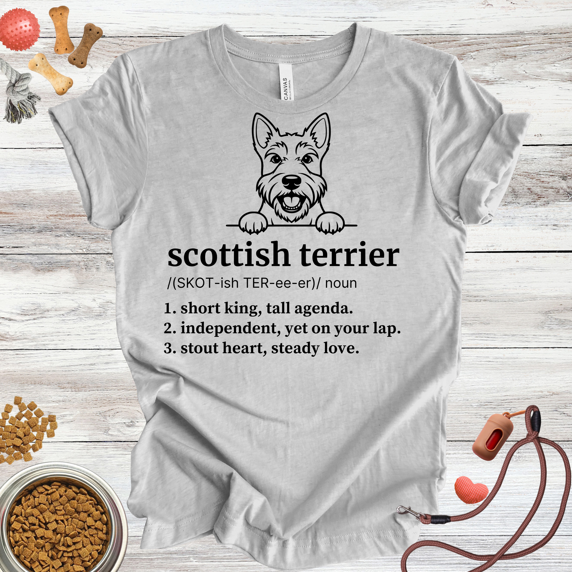 Scottish Terrier definition dog t-shirt in Athletic Heather — Paw Shaped Love