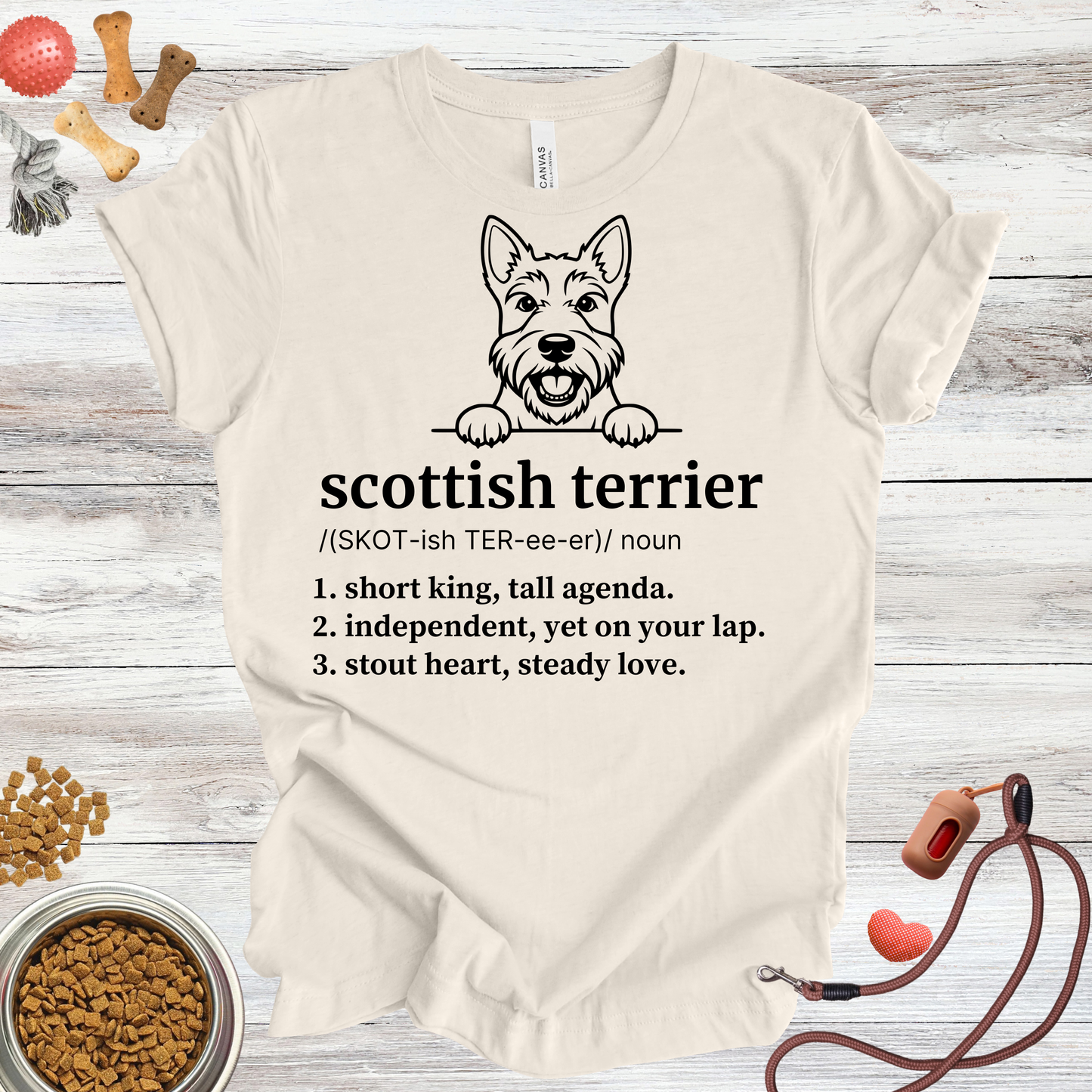 Scottish Terrier definition dog t-shirt in Natural — Paw Shaped Love