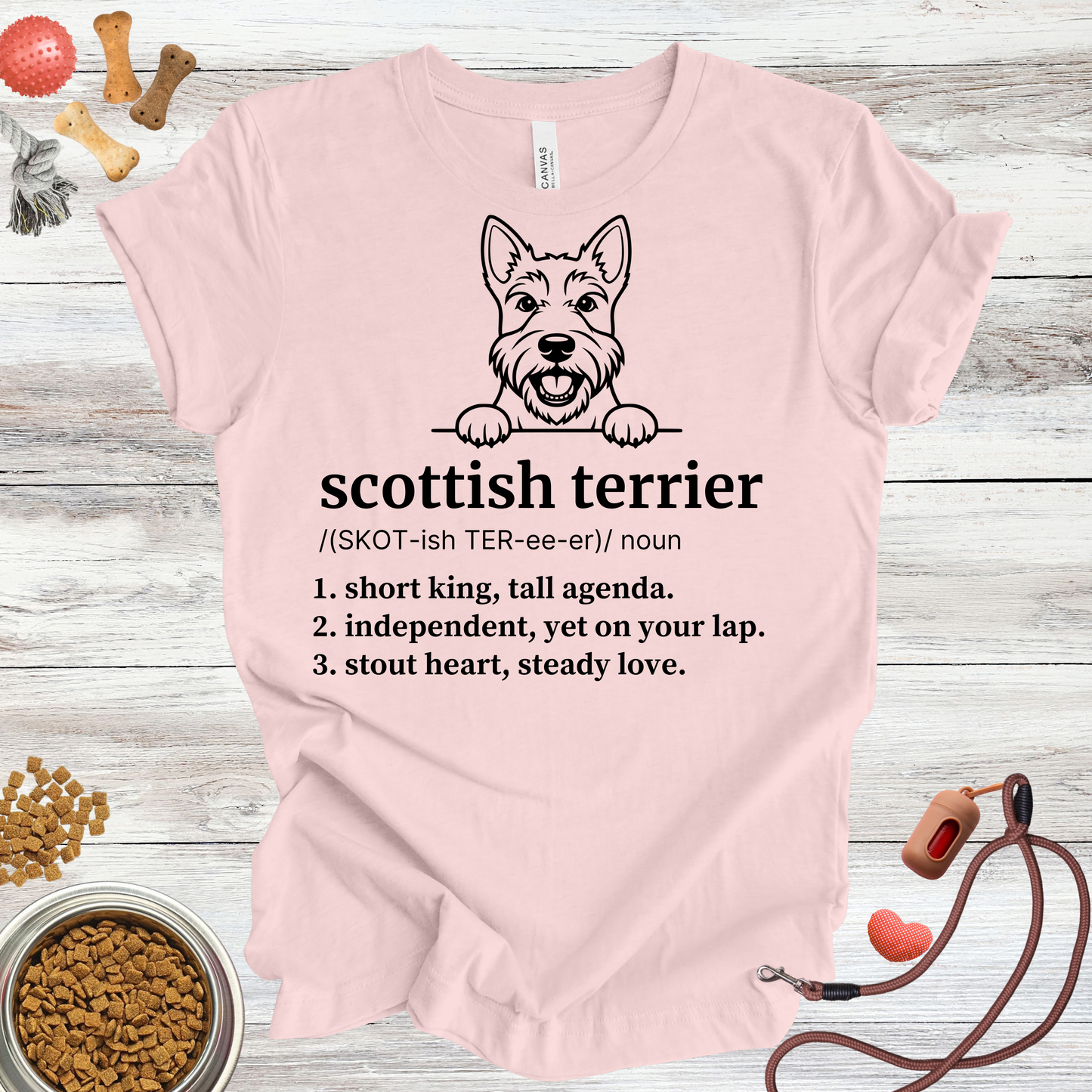 Scottish Terrier definition dog t-shirt in Soft Pink — Paw Shaped Love