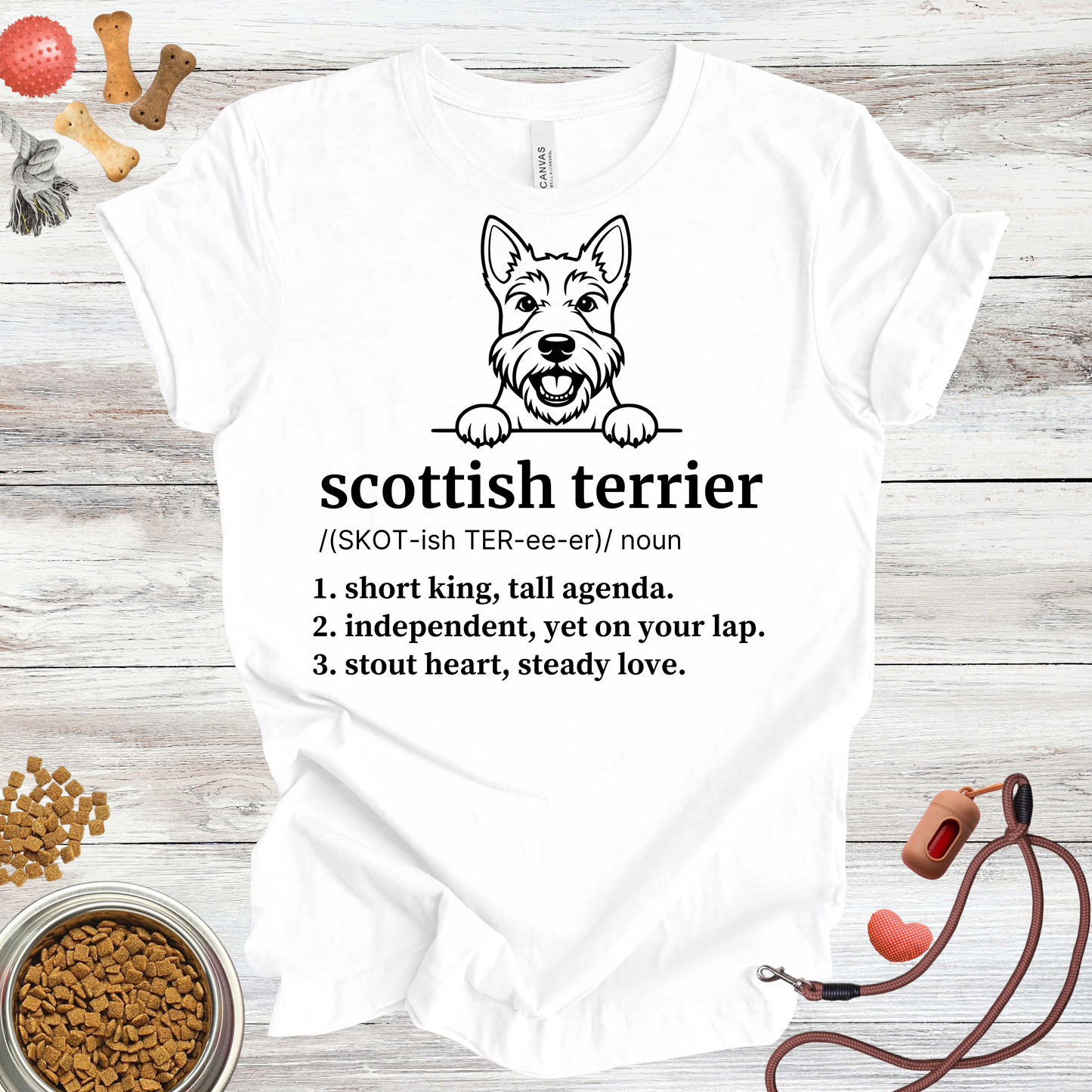 Scottish Terrier definition dog t-shirt in White — Paw Shaped Love