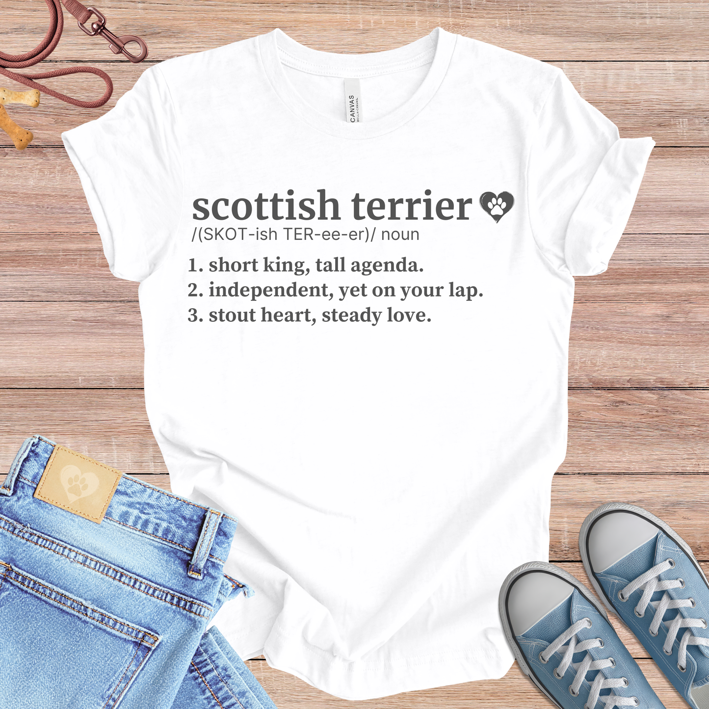 Scottish Terrier definition Tee dog t-shirt in White — Paw Shaped Love