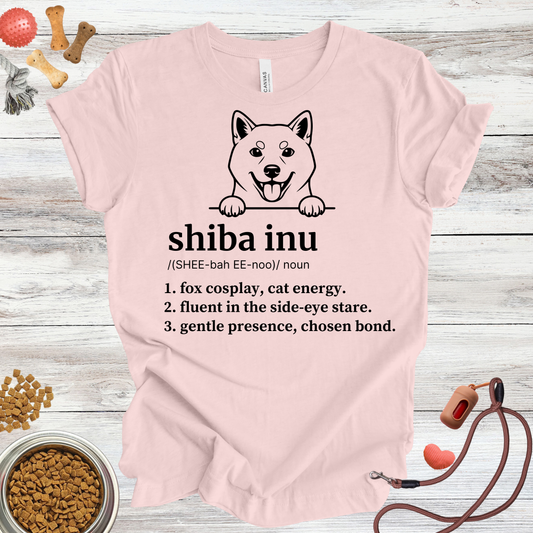 Shiba Inu definition dog t-shirt in Soft Pink — Paw Shaped Love